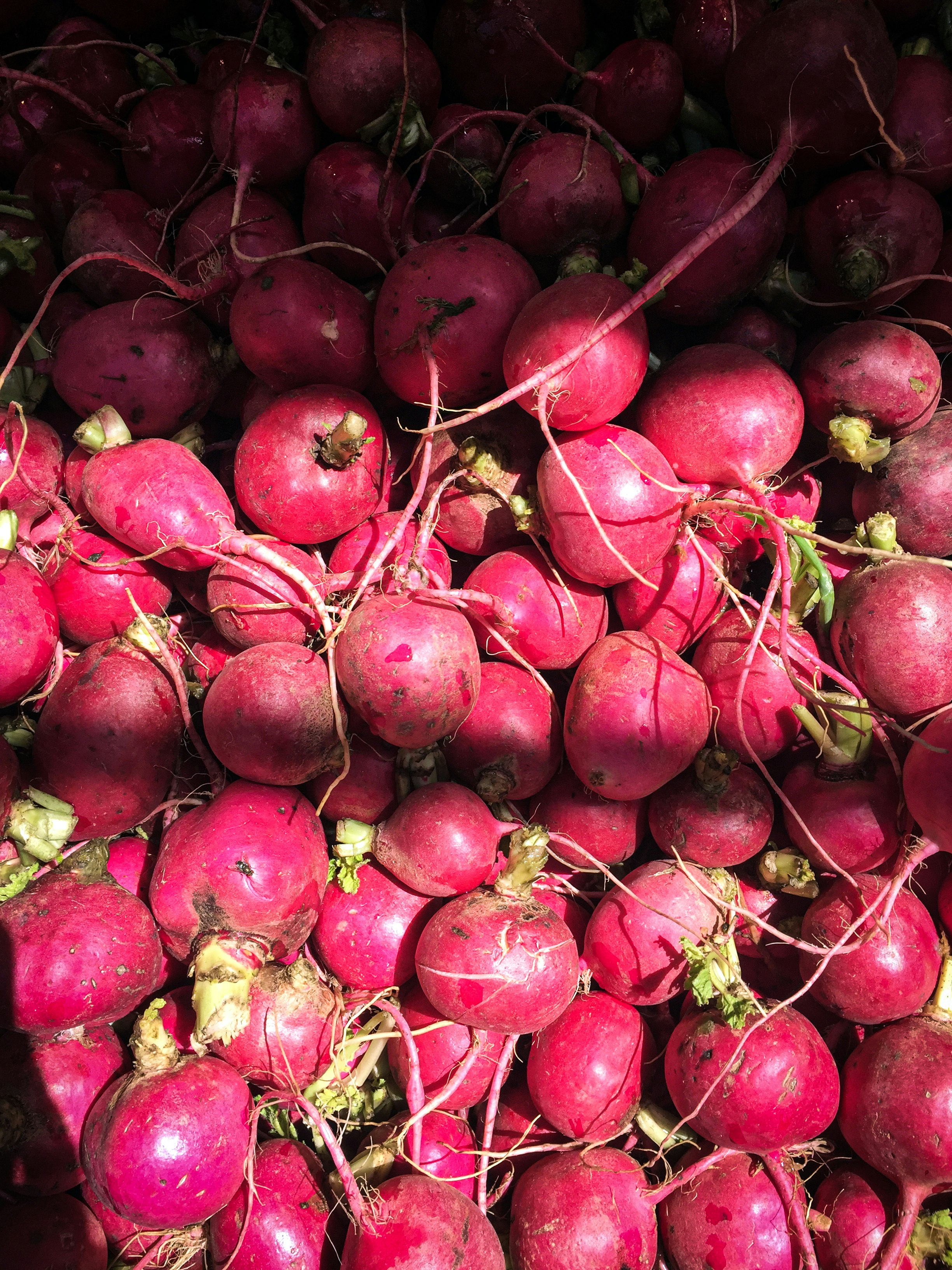 red round fruits on brown wooden table